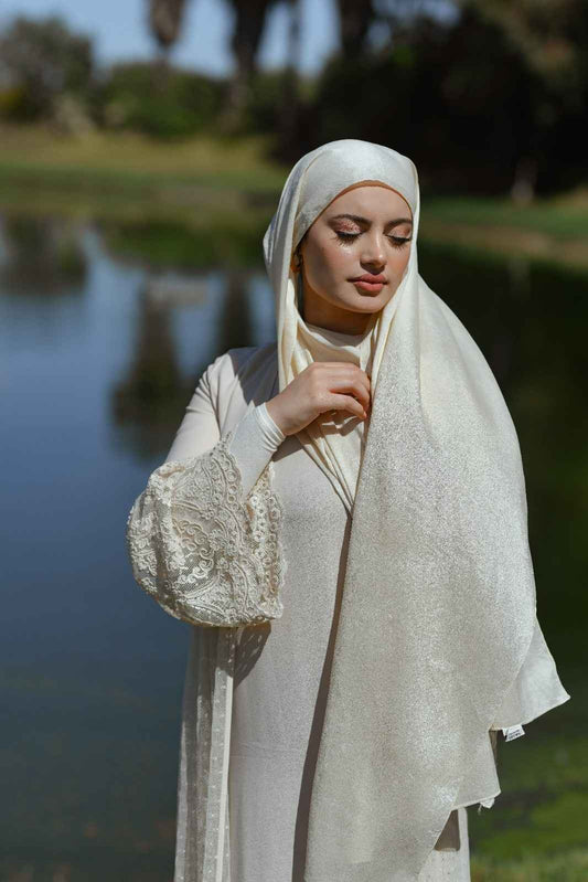 Hijab crèpe de soie beige claire 02/5836