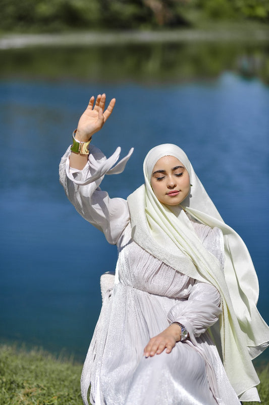Hijab crèpe de soie beige claire 02/5836