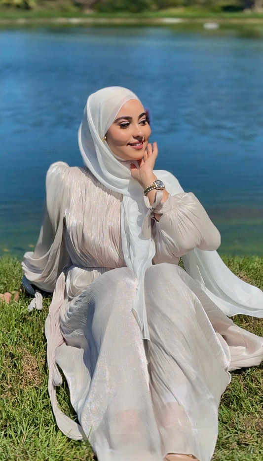 Hijab chifon de soie blanc 02/5510